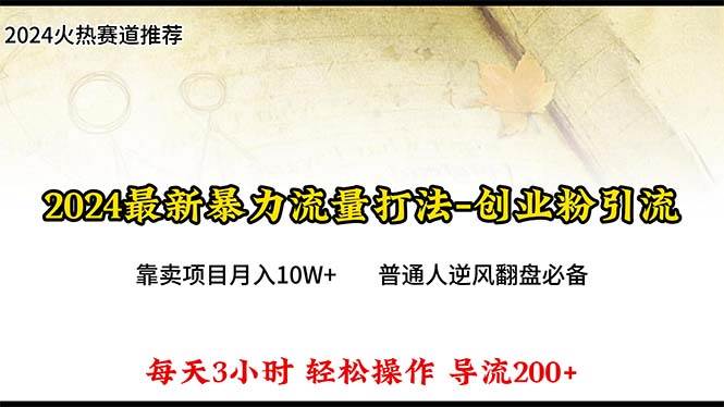 2024年最新暴力流量打法，每日导入300+，靠卖项目月入10W+-BT网赚资源网