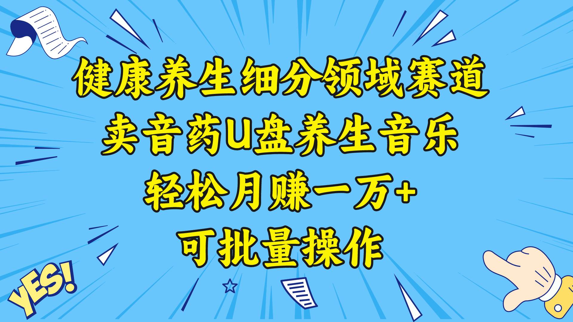 健康养生细分领域赛道，卖音药U盘养生音乐，轻松月赚一万+，可批量操作-BT网赚资源网