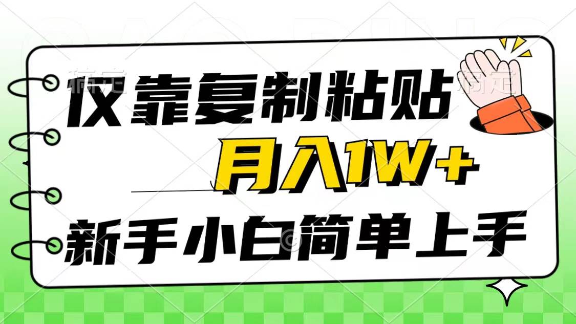 仅靠复制粘贴，被动收益，轻松月入1w+，新手小白秒上手，互联网风口项目-BT网赚资源网