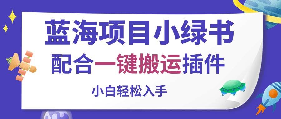 蓝海项目小绿书，配合一键搬运插件，小白轻松入手-BT网赚资源网