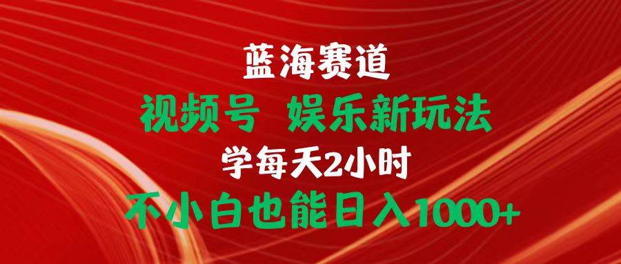 蓝海赛道视频号 娱乐新玩法每天2小时小白也能日入1000+-BT网赚资源网