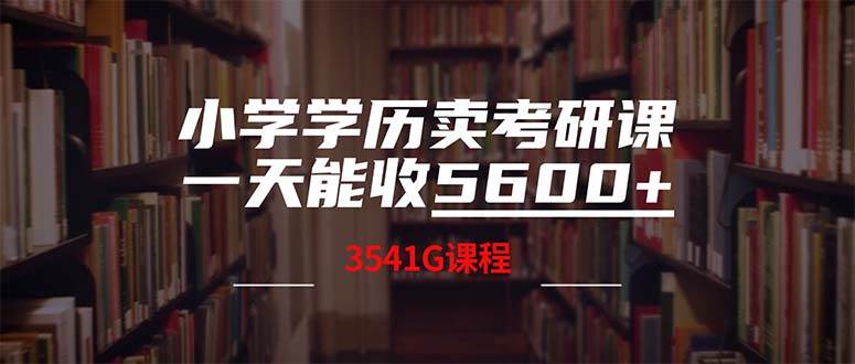 小学学历卖考研课程，一天收5600（附3580G考研合集）-BT网赚资源网