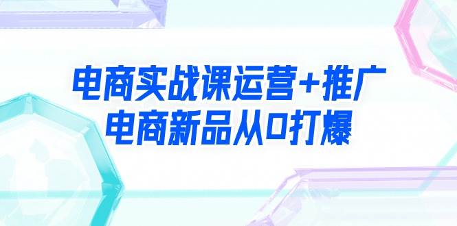 电商实战课运营+推广，电商新品从0打爆（99节视频课）-BT网赚资源网